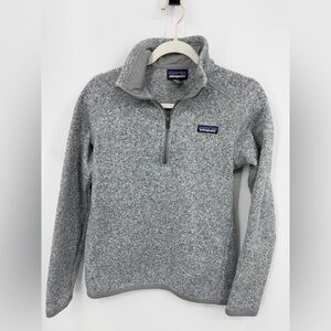 Patagonia 25617 Better Sweater in Birch White gray womens M 1/4 zip fleece
